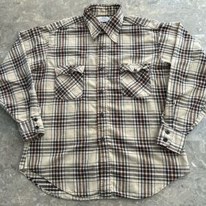 Vintage 1990s Levi’s Plaid Flannel Shirt Made USA Mens L 24x29.5
